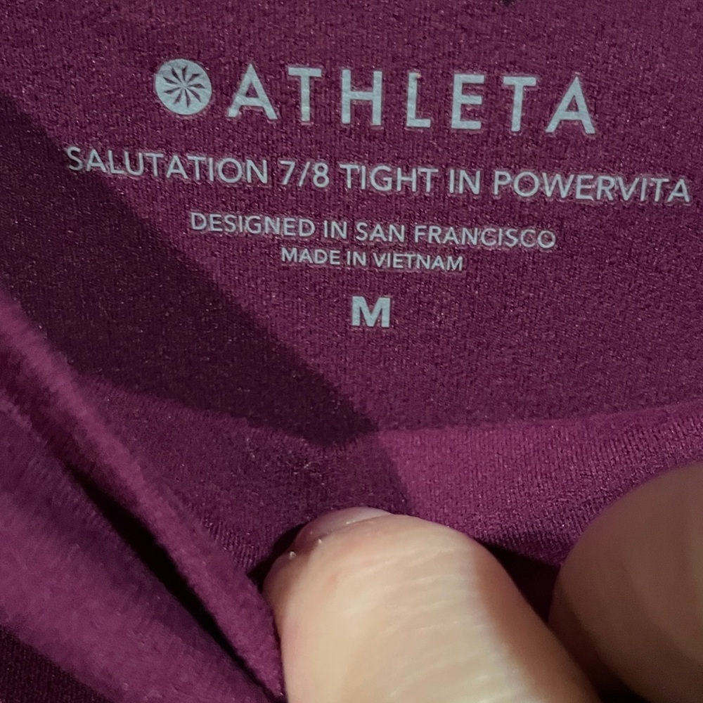 Athleta Women's High-Waisted Burgundy Pants - Picture 2 of 4